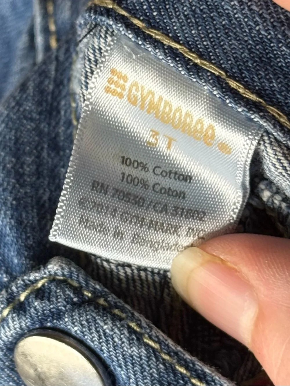 Gymboree 3T Girls Blue Jeans Adjustable Waist Playwear Classic Denim Kidcore